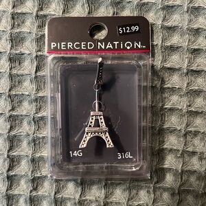 14G Silver Eiffel Tower Belly Ring
